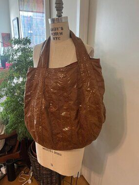 Vintage SABINA Leather Snakeskin Hobo